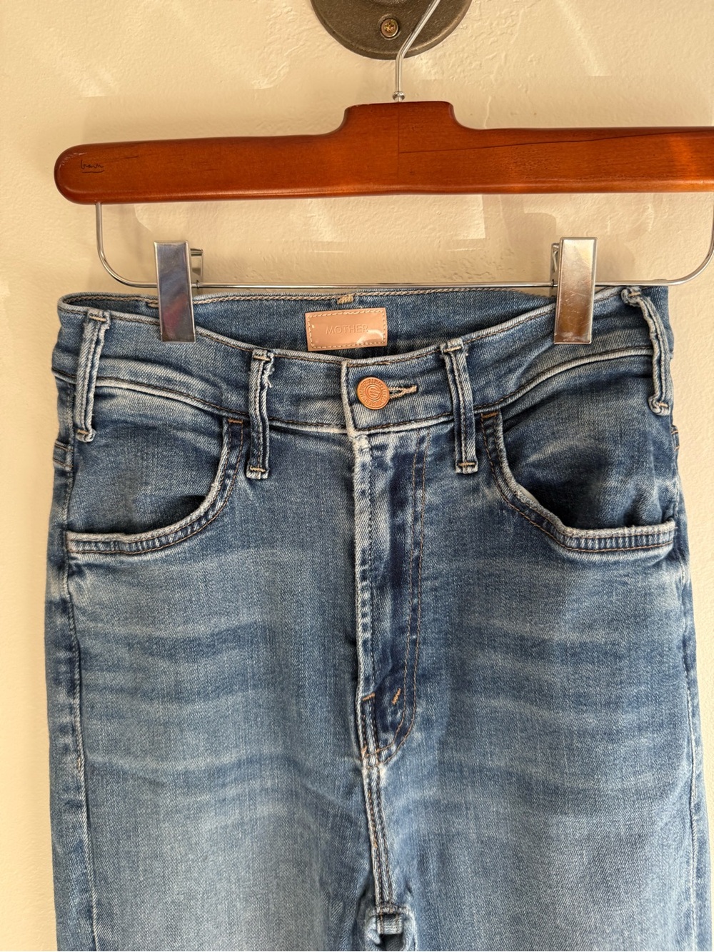 MOTHER The Hustler Ankle Fray Jeans Healing Jar Women's 25 Crop Stretch - Picture 6 of 13